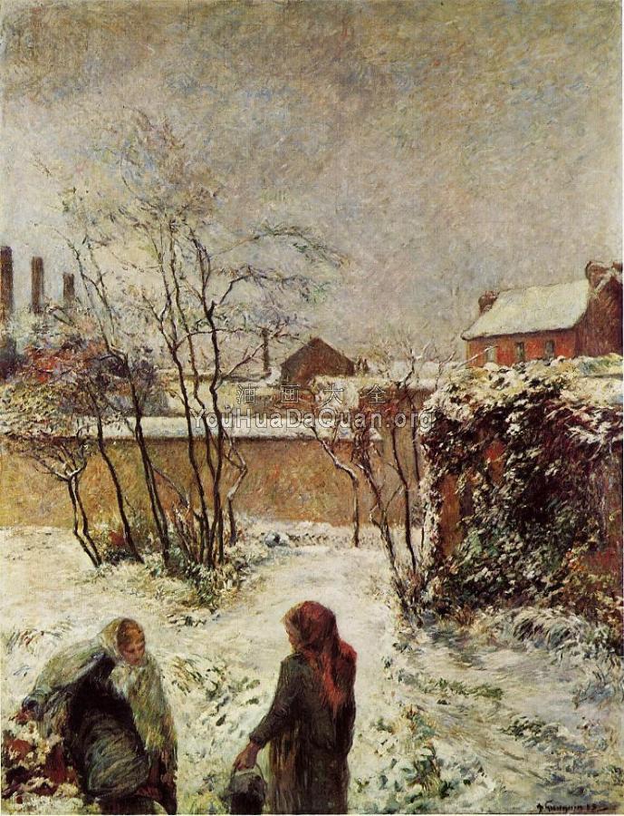 The Garden in Winter, rue Carcel - 保罗·高更